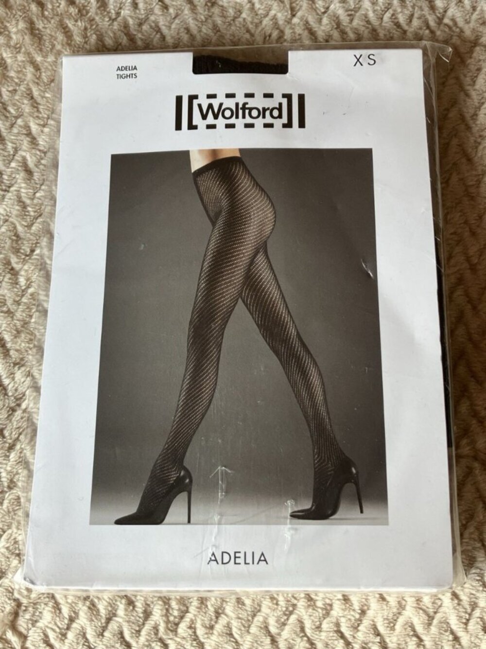 Wolford Adelia Tights Black Open-Knit Pattern Tights Size XS Sheer Pantyhose